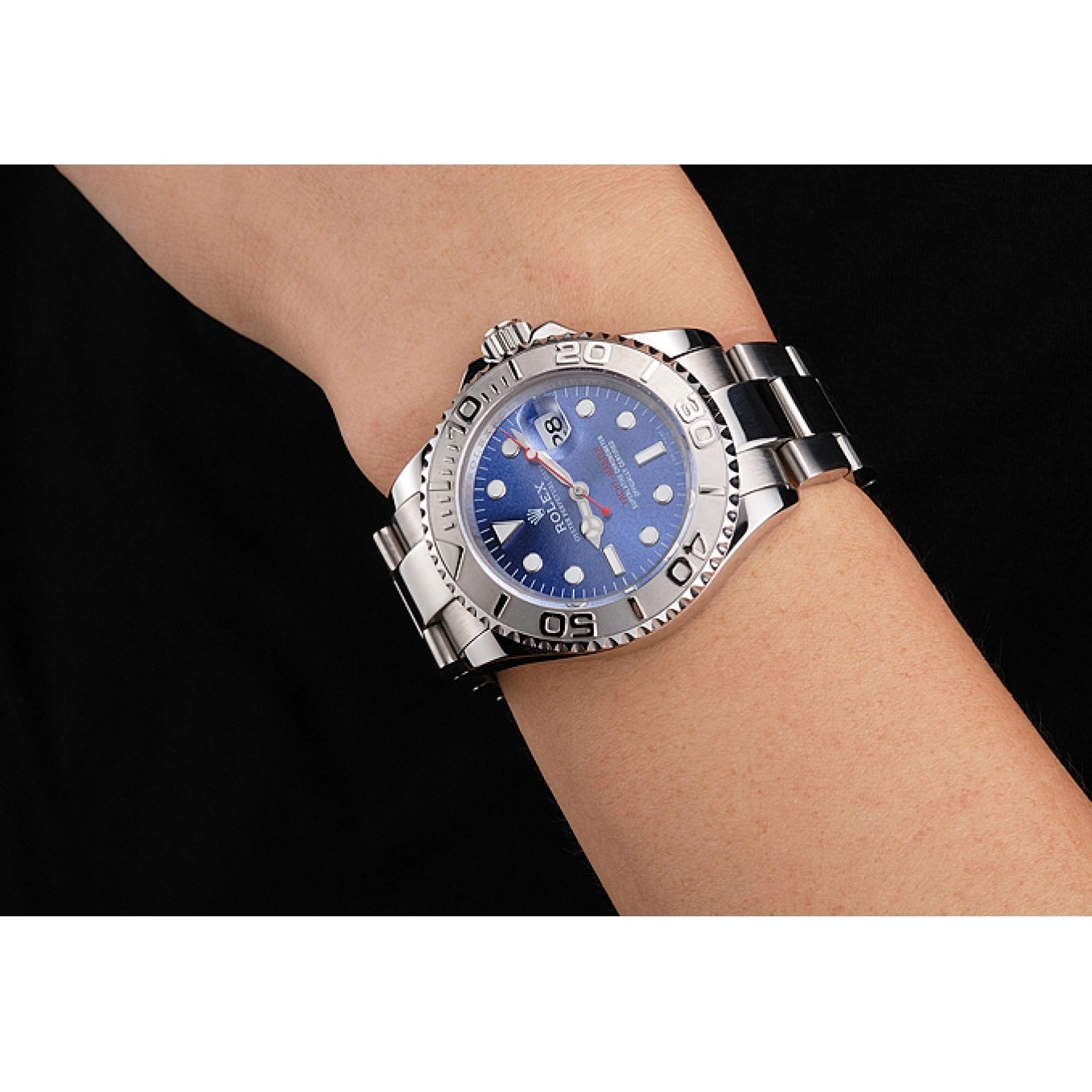 Best AAA Replica Sites Bracelet Dial And Stainless Steel Rolex Swiss Yacht-Master Case Blue 0723
